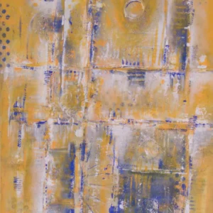 Œuvre originale Désert bleuté, peinture acrylique, de Vanessa Drouhin - région de Montpellier
