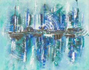 œuvre originale Mouvements, peinture acrylique, de Vanessa Drouhin - région de Montpellier