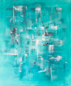 Œuvre originale Abstrait Bleu #1, peinture acrylique, de Vanessa Drouhin - région de Montpellier