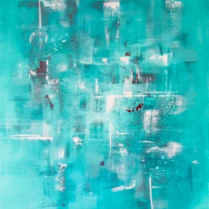 Œuvre originale Abstrait Bleu #1, peinture acrylique, de Vanessa Drouhin - région de Montpellier