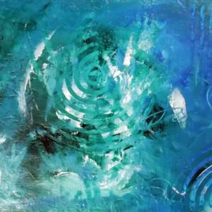 Œuvre originale L'Eau de-là, peinture acrylique, de Vanessa Drouhin - région de Montpellier