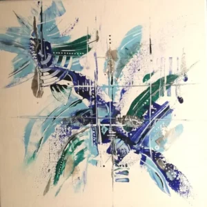 Œuvre originale Libellabeille, peinture acrylique, de Vanessa Drouhin - région de Montpellier